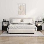 vidaXL Cabinet de chevet avec tiroir 2 Pièces Chêne noir 40 x 31 x 60 cm