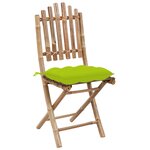 vidaXL Chaises pliables de jardin lot de 2 avec coussins Bambou