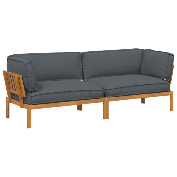 vidaXL Ensemble de Canapés 2 pc Anthracite Bois d'Acacia Massif