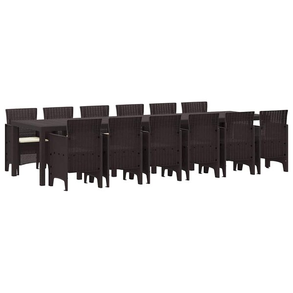 vidaXL Ensemble de salle à manger pour jardin 13 Pièces Marron