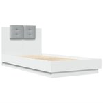 vidaXL Cadre de lit avec LED sans matelas blanc 75x190 cm