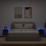 vidaXL Meubles TV muraux et lumières LED 2Pièces chêne fumé 40 5x35x40 cm