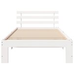 vidaXL Cadre de lit en bois de pin blanc Blanc Bois massif 90 x 200 cm