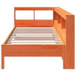 vidaXL Lit bibliothèque sans matelas cire marron 90x190 cm pin massif