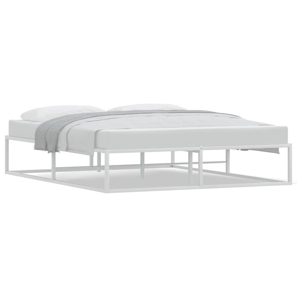 vidaXL Cadre de lit sans matelas blanc 160x200 cm métal