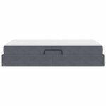 vidaXL Lit avec rangement et matelas Gris foncé 120 x 190 cm Velours