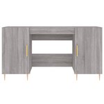 Bureau table poste de travail meuble d'ordinateur informatique étude sonoma 140 x 50 x 75 cm bois d'ingénierie gris 02_0023953