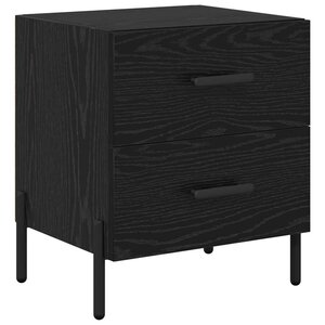 vidaXL Cabinet de chevet avec tiroir Chêne noir 40 x 35 x 47 5 cm
