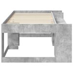 vidaXL Cadre de lit pour enfants avec rangement Gris béton 90 x 190 cm