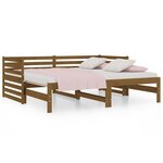 vidaXL Lit coulissant Marron miel 2x(90x190) cm Bois de pin massif