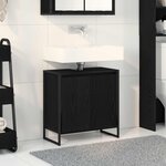 vidaXL Cabinet de salle de bain avec porte Chêne noir 60 x 30 x 60 cm