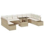 vidaXL Ensemble de canapé de jardin avec coussin 11 Pièces beige et crème