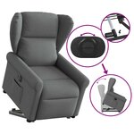 vidaXL Fauteuil inclinable électrique gris foncé tissu