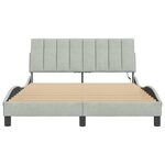vidaXL Cadre de lit avec LED sans matelas Hanko gris clair 120x200cm velours