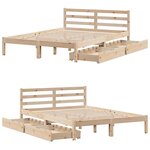 vidaXL Cadre de lit sans matelas 140x190 cm bois de pin massif