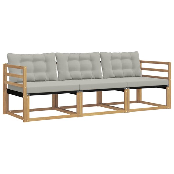 vidaXL Ensemble de canapés d'extérieur 3 Pièces Blanc et gris clair