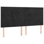 vidaXL Têtes de lit 4 Pièces Noir 80x5x78/88 cm Velours