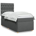 vidaXL Sommier à lattes de lit avec matelas Gris foncé 90x200 cm Tissu