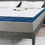 vidaXL Surmatelas Blanc 160 x 200 cm Tissu jacquard