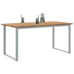 vidaXL Table de Jardin Gris 160 x 80 x 75 cm Bois d'Acacia Massif
