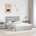 vidaXL Lit de Rangement Gris Sonoma 150 x 200 cm Bois d'ingénierie