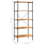 vidaXL Étagère à 5 niveaux noir et chêne 80x40x163 cm