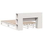 vidaXL Lit bibliothèque sans matelas blanc 140x190 cm bois massif