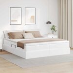 vidaXL Lit avec rangement et matelas avec matelas Blanc 180 x 200 cm