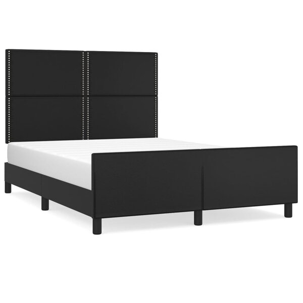 vidaXL Cadre de lit avec tête de lit Noir 140x190 cm Similicuir
