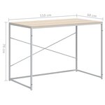 vidaXL Bureau d'ordinateur Blanc chêne 110x60x70 cm Bois d'ingénierie