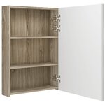 vidaXL Armoire de salle de bain à miroir LED blanc et chêne 50x13x70cm