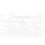 vidaXL Ensemble de bistro 5 Pièces Aluminium coulé Blanc