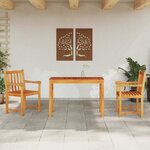 vidaXL Ensemble de salle à manger pour jardin 3 Pièces Marron