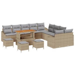 vidaXL Ensemble de canapé de jardin 13 Pièces Beige et Gris clair