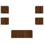 vidaXL Unités murales TV avec LED 6 Pièces chêne marron bois d'ingénierie