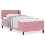 Lit Box Spring vidaXL avec Matelas Rose 80x200 cm en Velours
