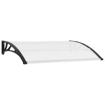 vidaXL Auvent de porte Noir et transparent 150x80 cm PC