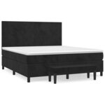 vidaXL Sommier à lattes de lit avec matelas Noir 180x200 cm Velours