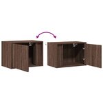 vidaXL Table de chevet murale avec lumières LED chêne marron
