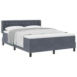 vidaXL Lit à ressorts avec matelas Gris foncé 190 x 140 cm Polyester