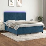 vidaXL Sommier à lattes de lit avec matelas LED Bleu foncé 180x200 cm