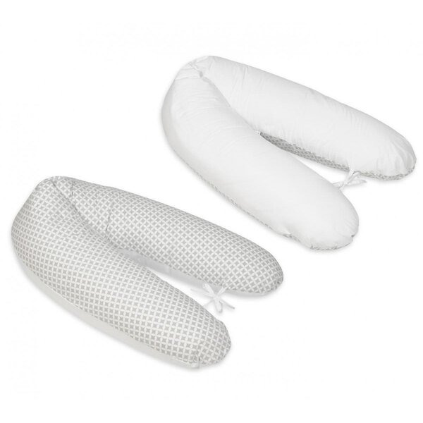 Coussin maternité pre/post natal usages multiples carreaux gris   blanc