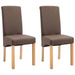 vidaXL Chaises à manger lot de 2 marron tissu