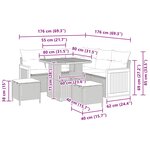 vidaXL Ensemble de canapé de jardin avec coussin 8 Pièces Noir