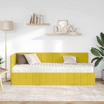 vidaXL Cadre de lit d'angle avec matelas 2 Pièces Jaune Velours