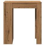 vidaXL Table de bar avec étagères chêne artisanal bois d'ingénierie