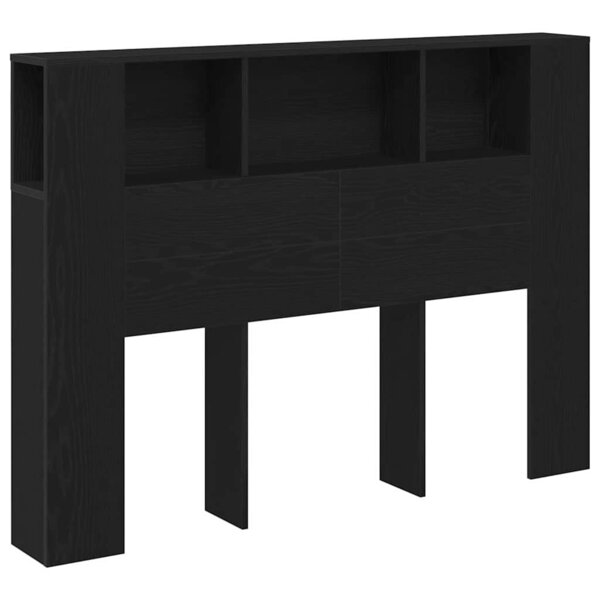 vidaXL Cabinet de Tête de Lit Chêne noir 120 x 18.5 x 102.5 cm