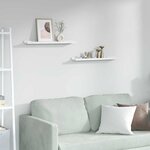 vidaXL Étagère Murale avec étagère 2 Pièces Marbre blanc 60 x 9 x 3 cm
