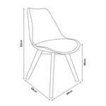 Lot de 6 chaises de salle à manger bouclé taupe 03_0009893