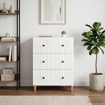 vidaXL Armoire à tiroirs Blanc 66 x 34 5 x 90 cm Bois d'ingénierie